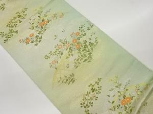 光悦垣に秋草・万寿菊模様織出し袋帯